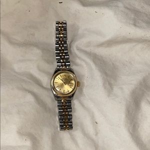 Rolex oyster perpetual time small gold face